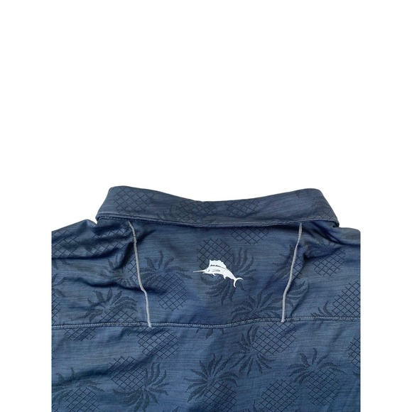 Tommy Bahama Black Polo Shirt with Subtle Pattern - Picture 6 of 12